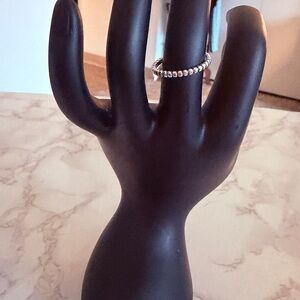 Silver Beaded Twist Ring - Women's Fashion Jewelry